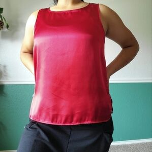 Silk red vintage tank top